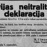 Latvija pieņem “Deklarāciju par Latvijas neitralitāti”