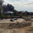 Склад горит на бывшем заводе ЗИЛ в Москве