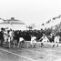 The first modern Olympic Games opened in Athens, Greece, before a crowd of 80,000