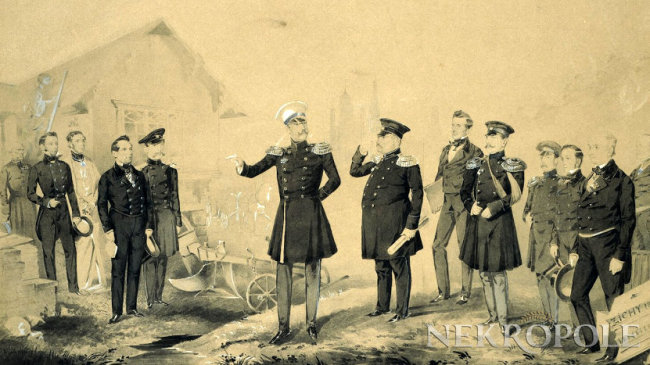 Krievijas imperators Nikolajs I inspicē Dinaburgas cietoksni