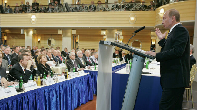 Krievijas prezidenta Vladimira Putina runa Minhenes drošības konferencē
